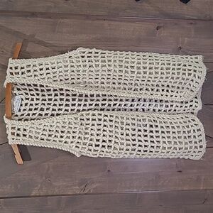 Vintage Risa Hand Crocheted Vest Virgin Wool M